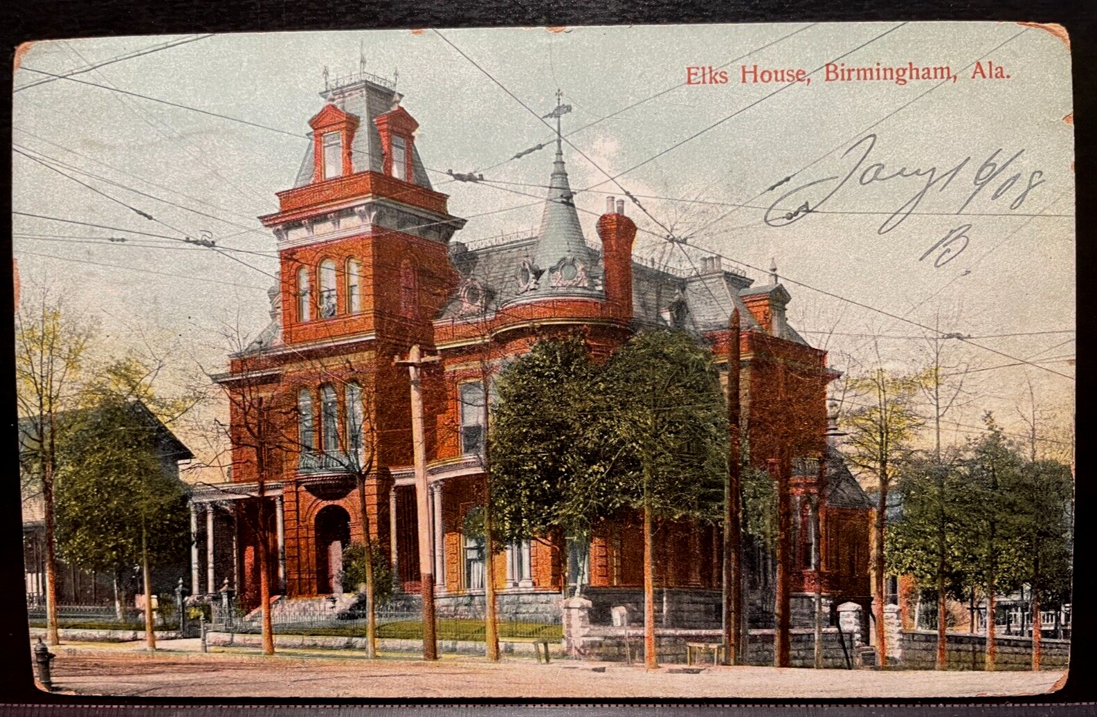 Vintage Postcard 1908 Elk's House, Birmingham, Alabama (AL)