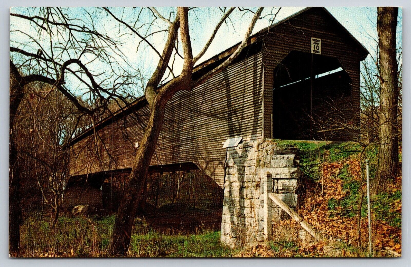 Postcard Old Covered Bridge Meems Bottom Virginia