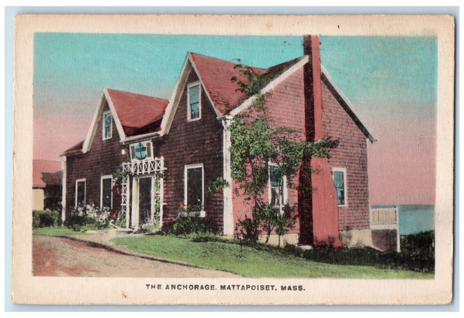 c1930\'s The Anchorage Mattapoisett Massachusetts MA Handcolored Postcard