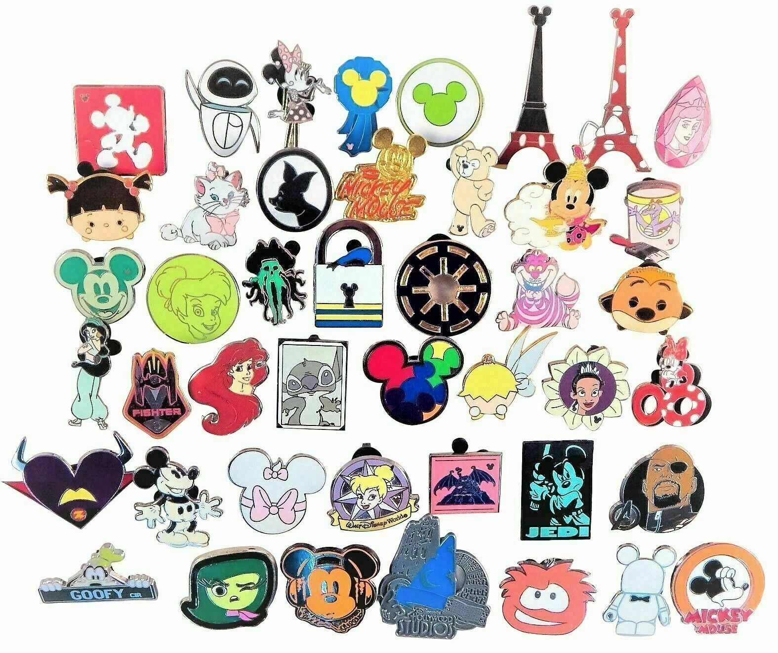 Disney Pins 25 Trading Assorted Lot Deal ~ No Duplicates ~ Brand New ~ Tradable