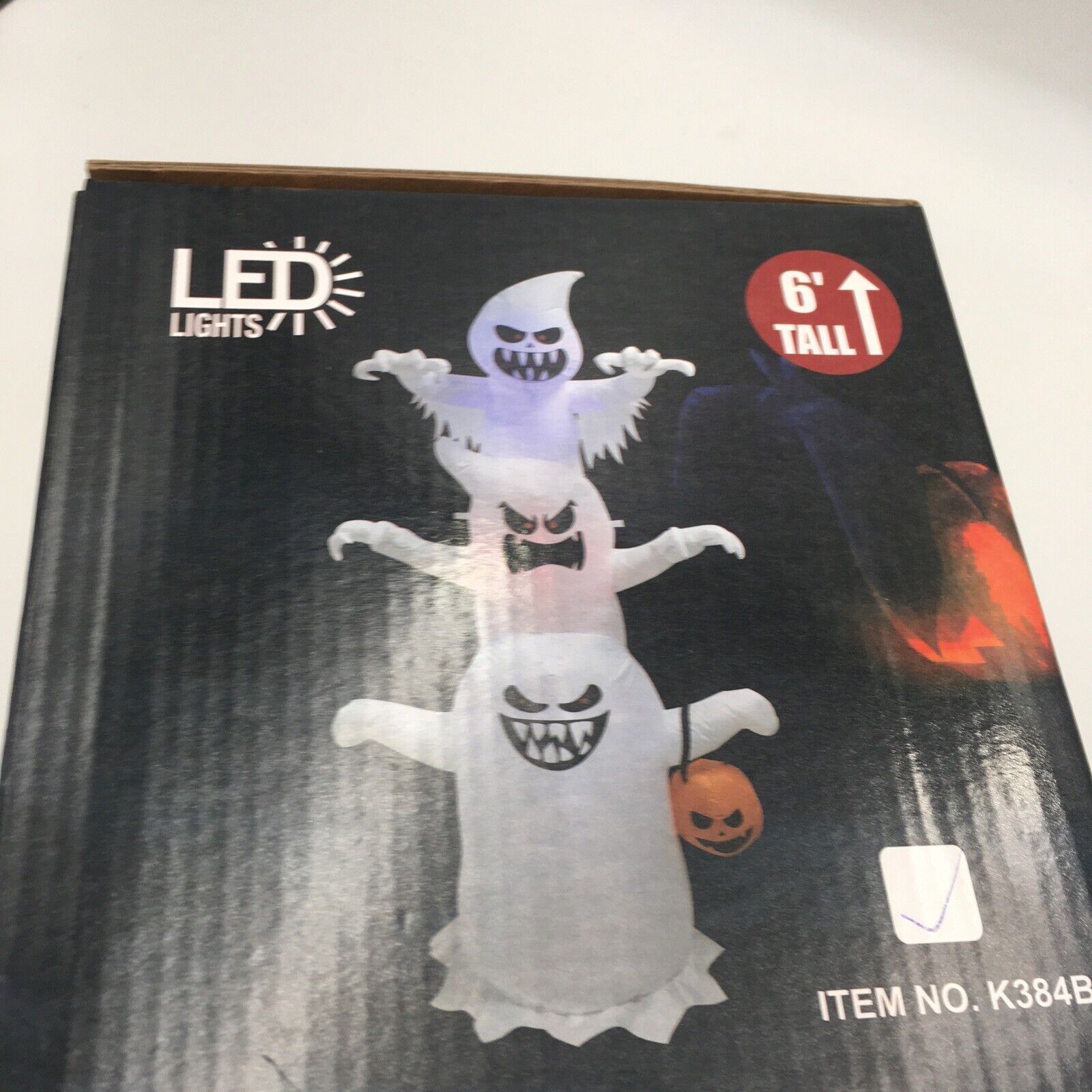 6 Ft Halloween Decorations Inflatable Ghost Stack with Led Light Built-in New