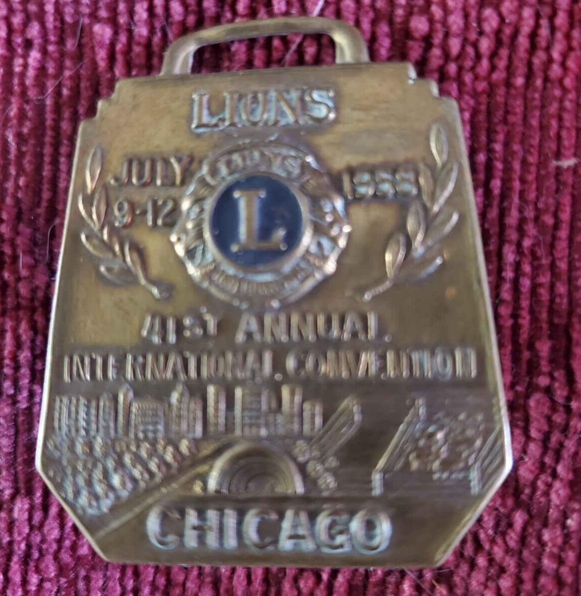 Lions Club Medal July 9th -12th 1958 Chicago