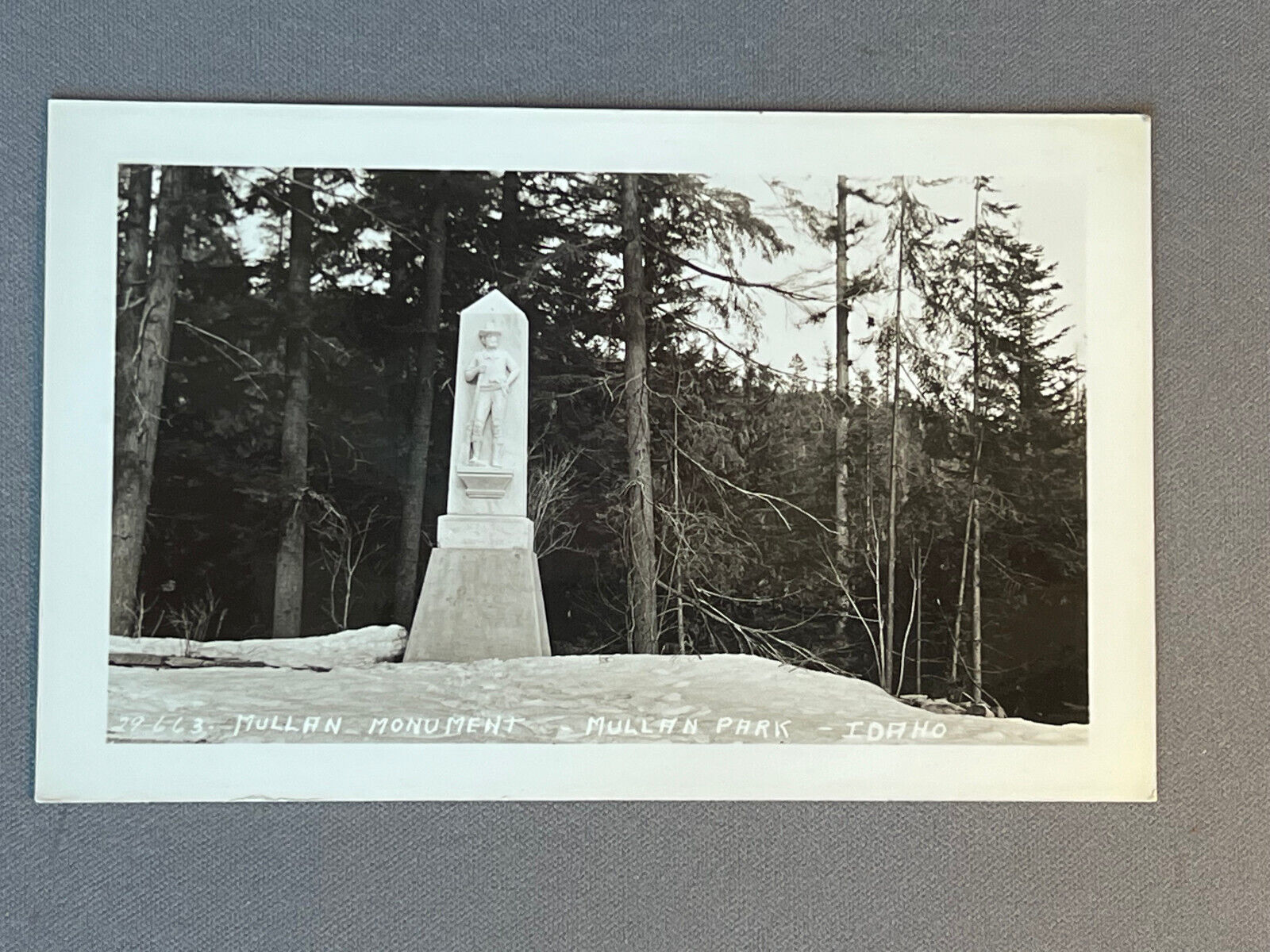 Idaho, ID, RPPC, Mullan Monument In Mullan Park