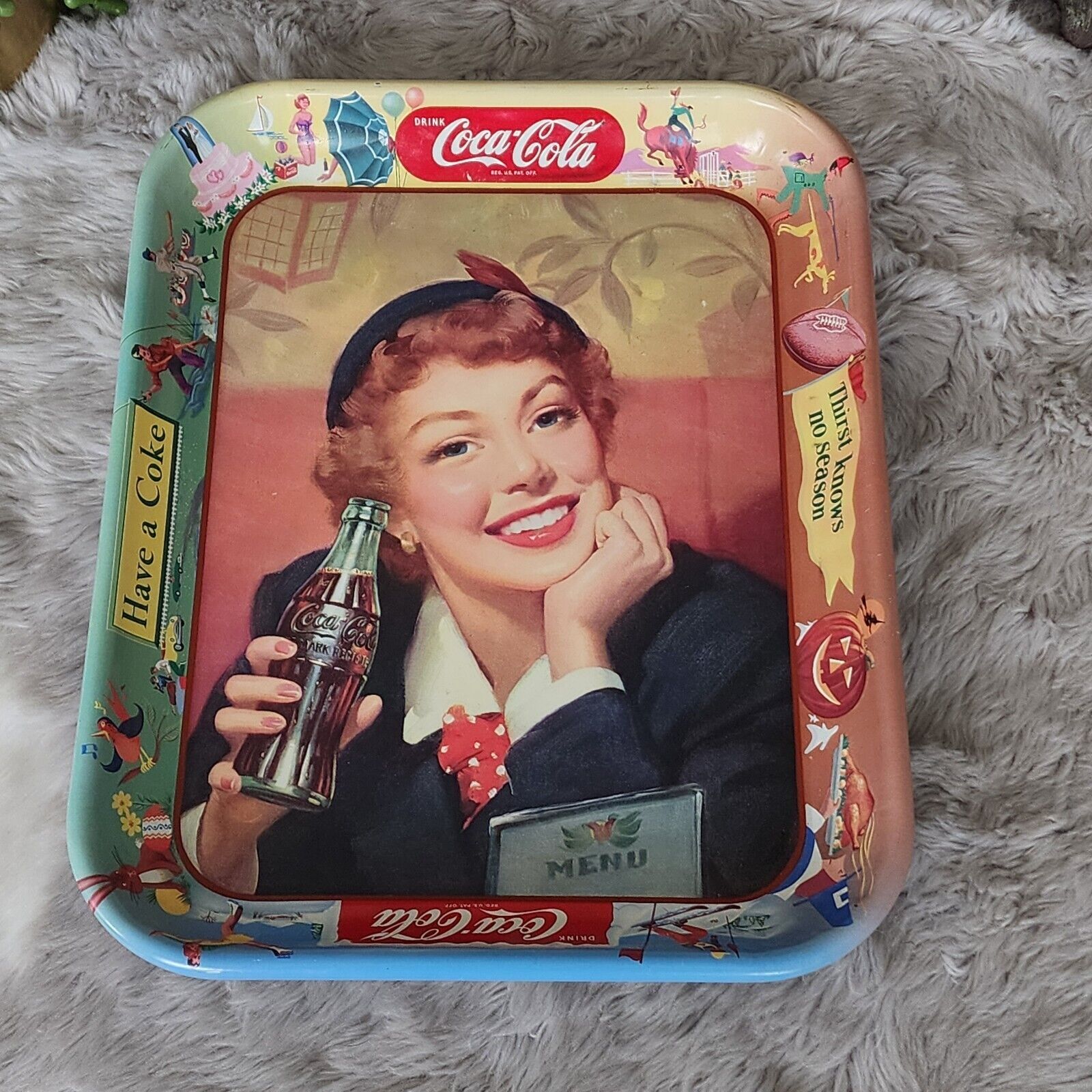 Original 1940’s 13.5in Coca-Cola Advertising Tray