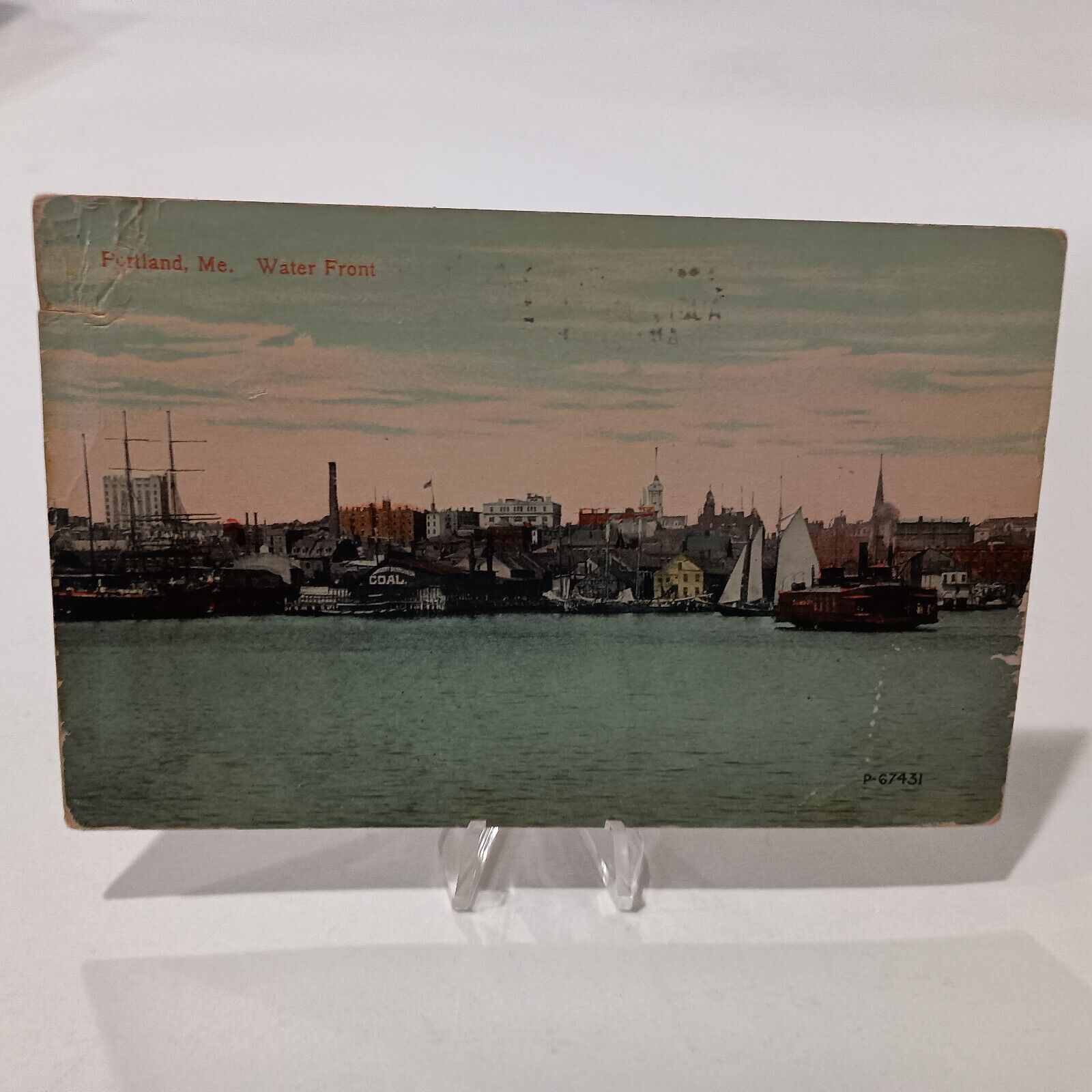 Postcard Me Portland Water Front 1914 101666