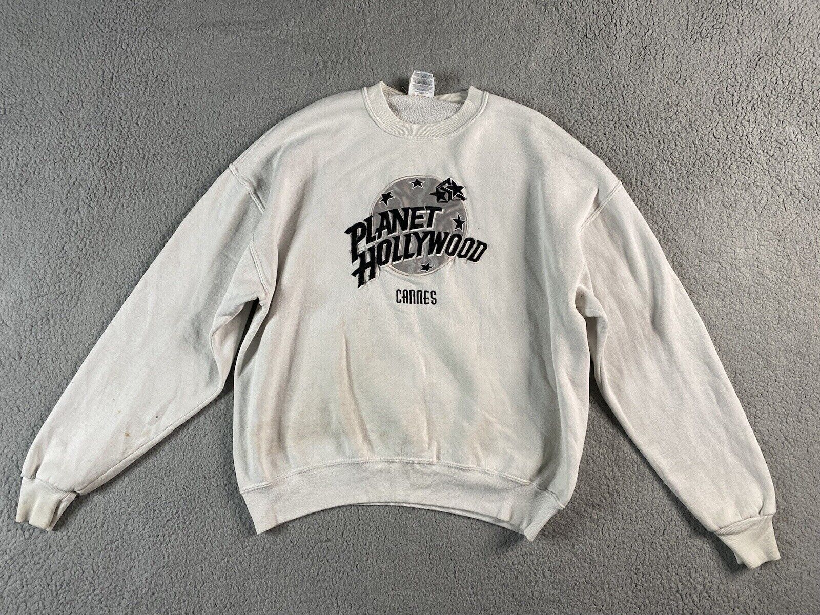 Vintage Planet Hollywood Sweatshirt Adult Extra Large White USA JERZEES 1991 Men