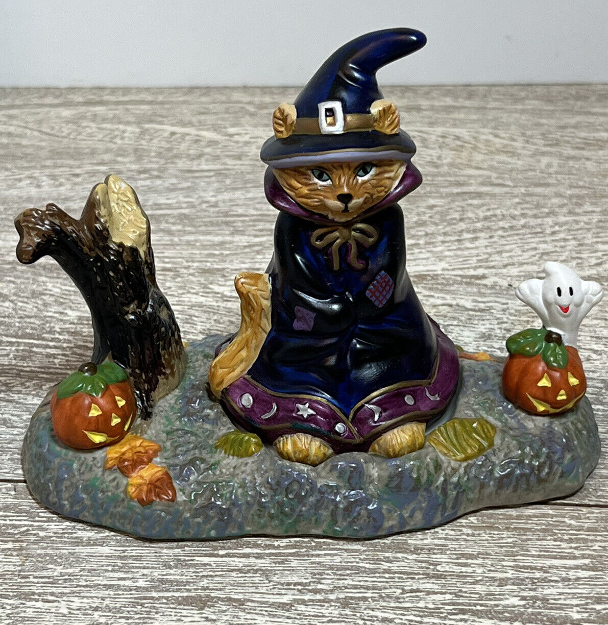 PartyLite Abracadandle Halloween Cat Candle Holder Base & Snuffer With Box