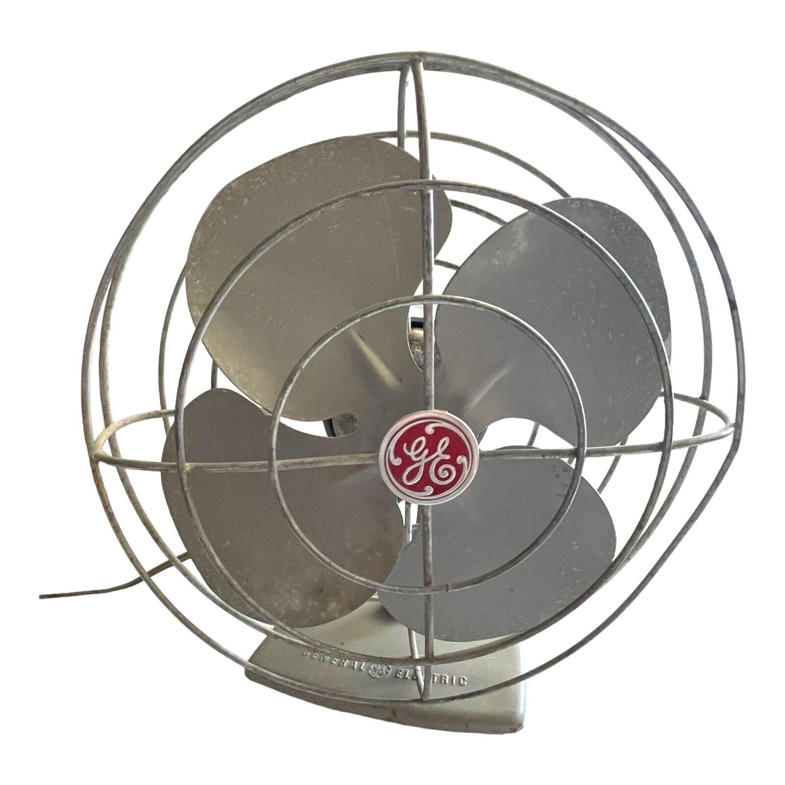 Vtg 1950's General Electric Fan Gray 10