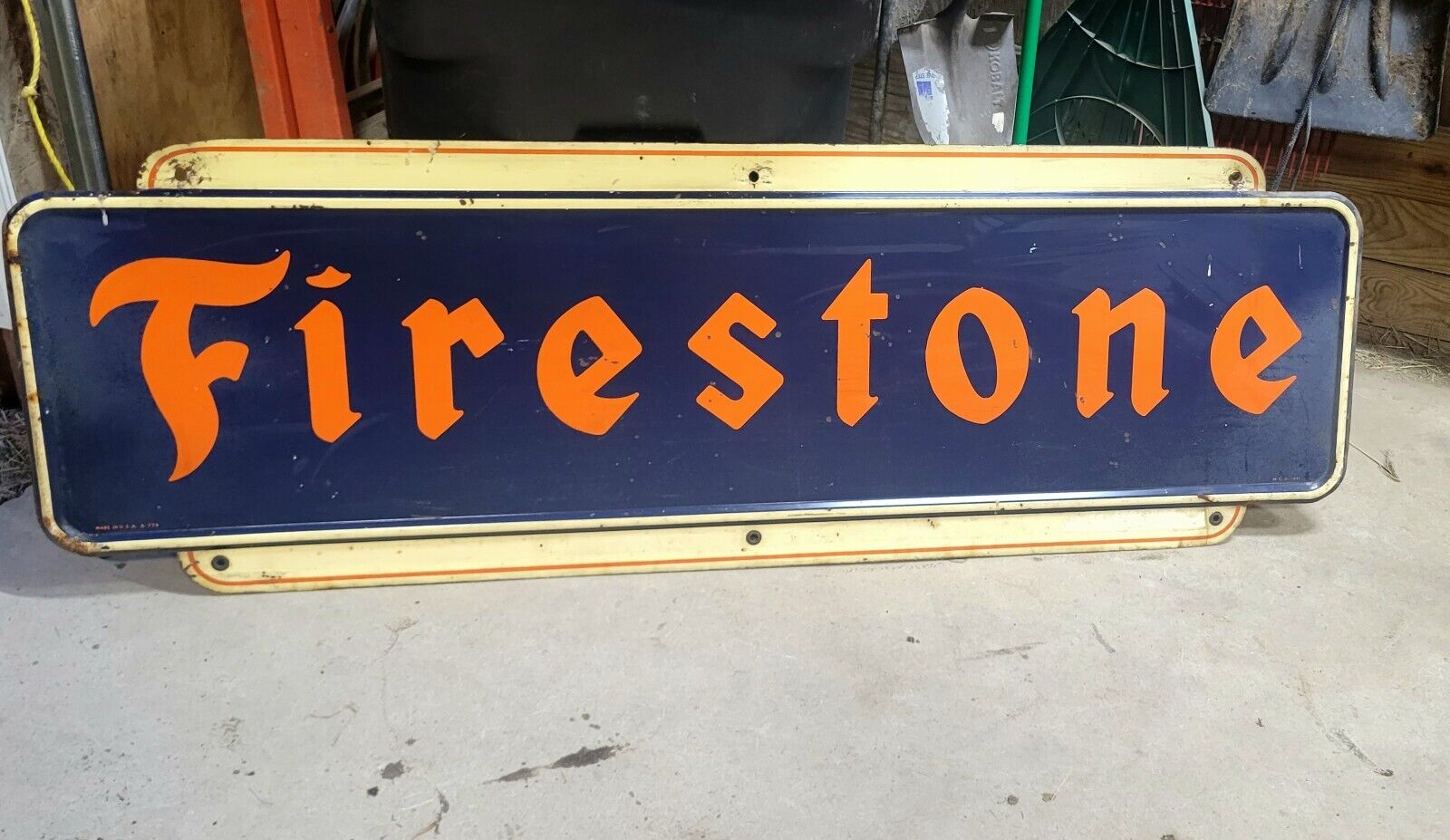 RARE Vintage 1941 Firestone Sign 6ft by 2ft 