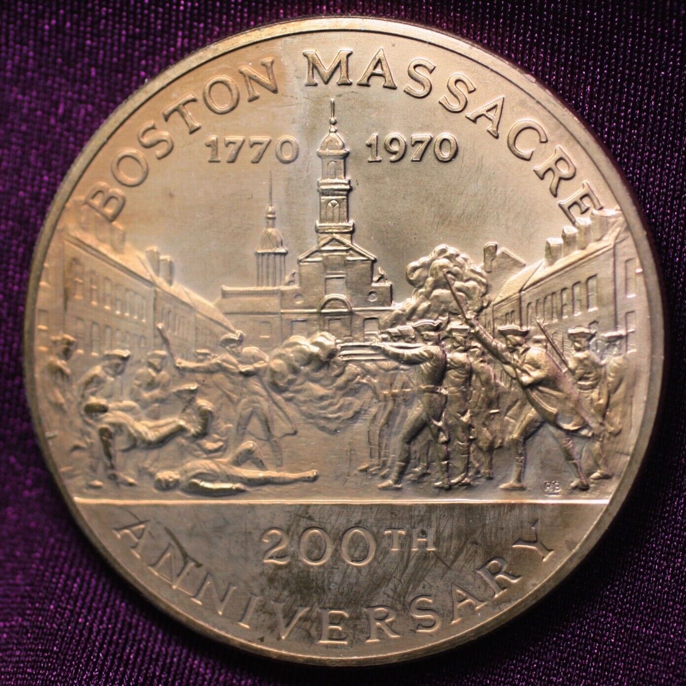 1970 200th Anniversary Boston Massacre Official City Seal Bronze Medallion