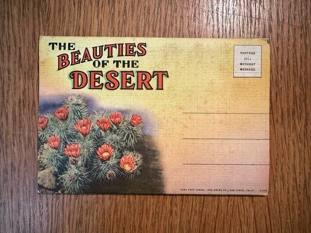 Vintage Foldable Postcard -\