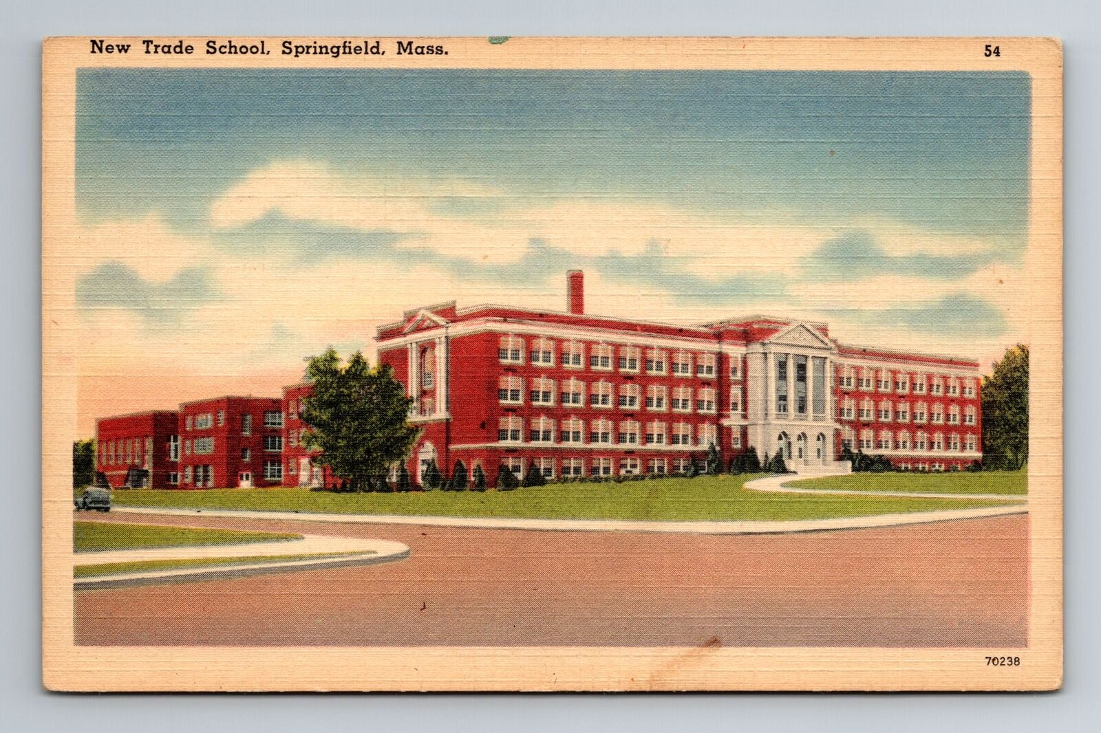 Springfield, MA-Massachusetts, New Trade School Antique, Vintage Postcard