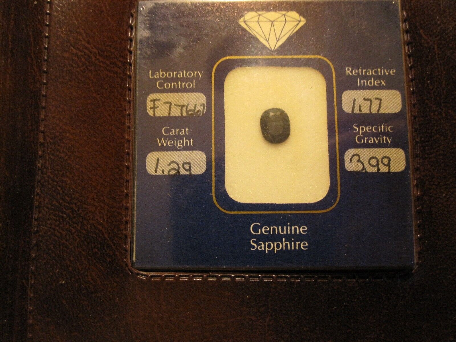 Blue Sapphire 1.29 Carat Certified by Consolidated Equity associates