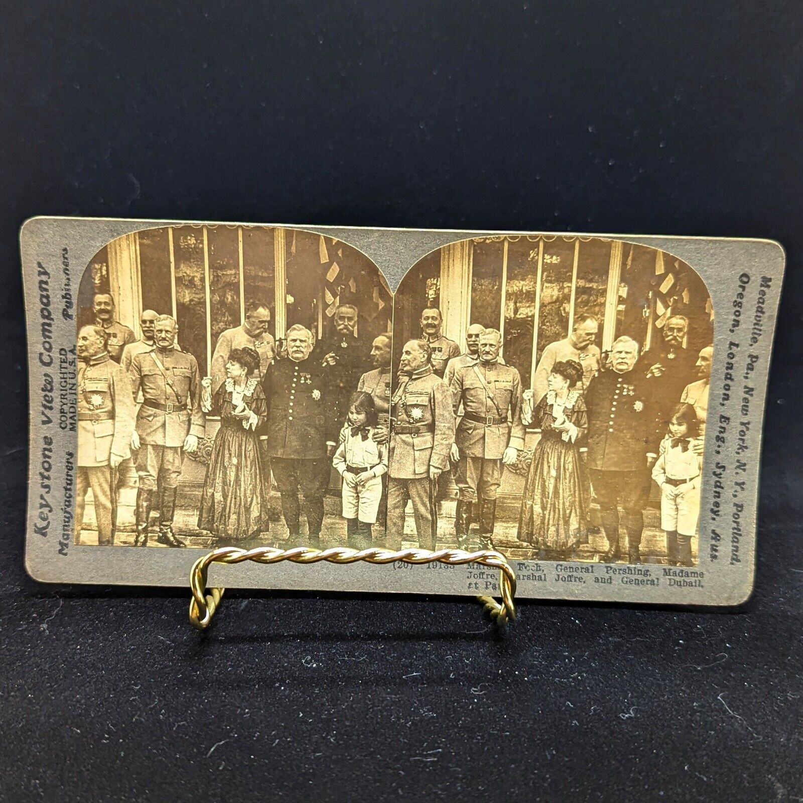 Keystone World War I Antique Stereograph 3DCard #19133 General Pershing At Paris