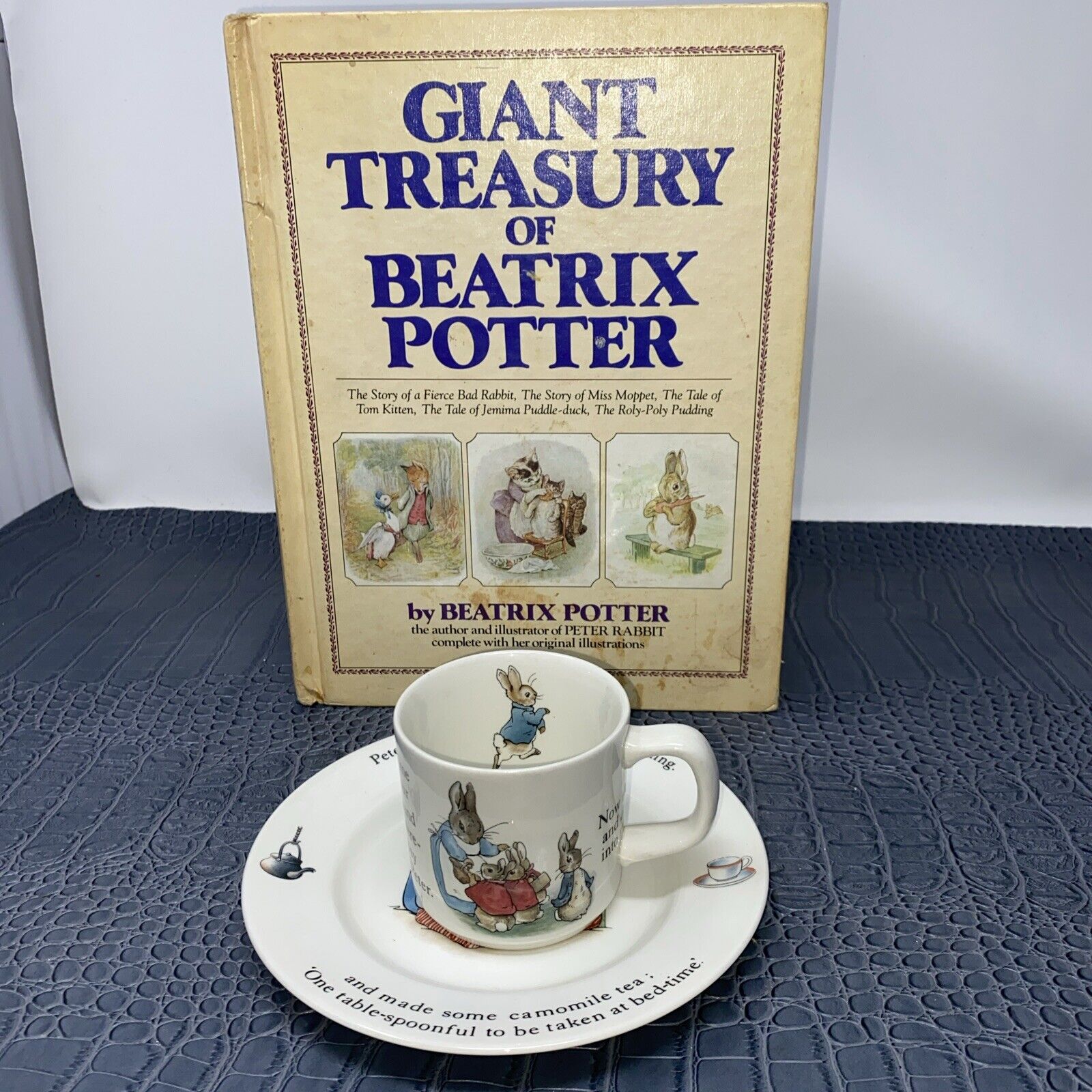 Wedgwood of Etruria & Barlaston Peter Rabbit Book Plate & Cup Beatrix Potter