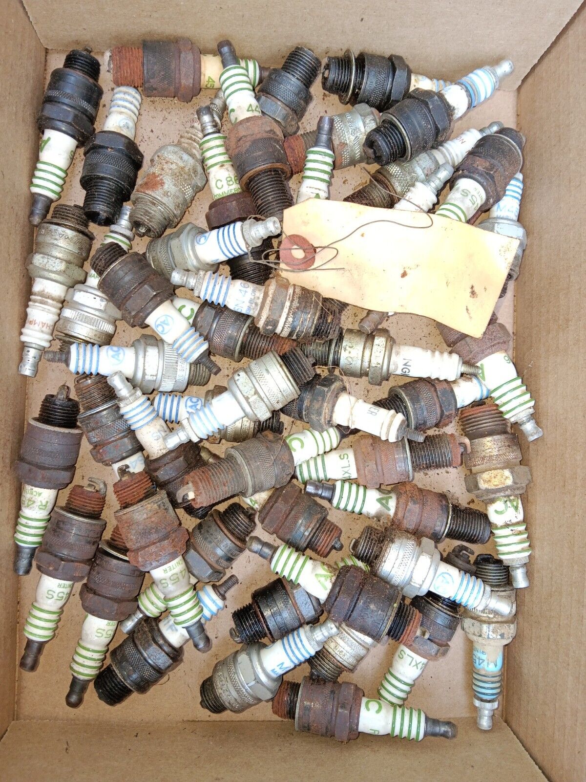 Lot Of 50  Used Vintage Antique Spark Plugs Champion And AC 