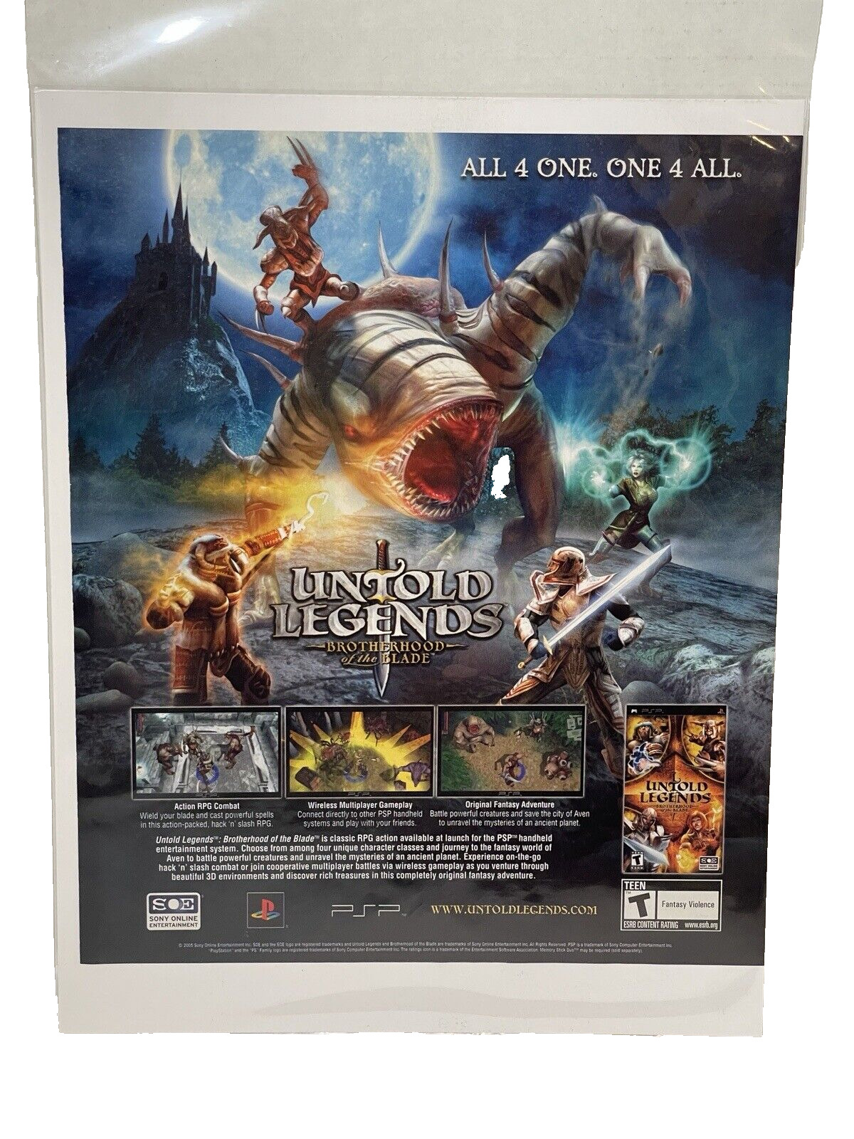 Untold Legends: Brotherhood of the Blade PSP 2005 Print Ad/Poster Gauntlet