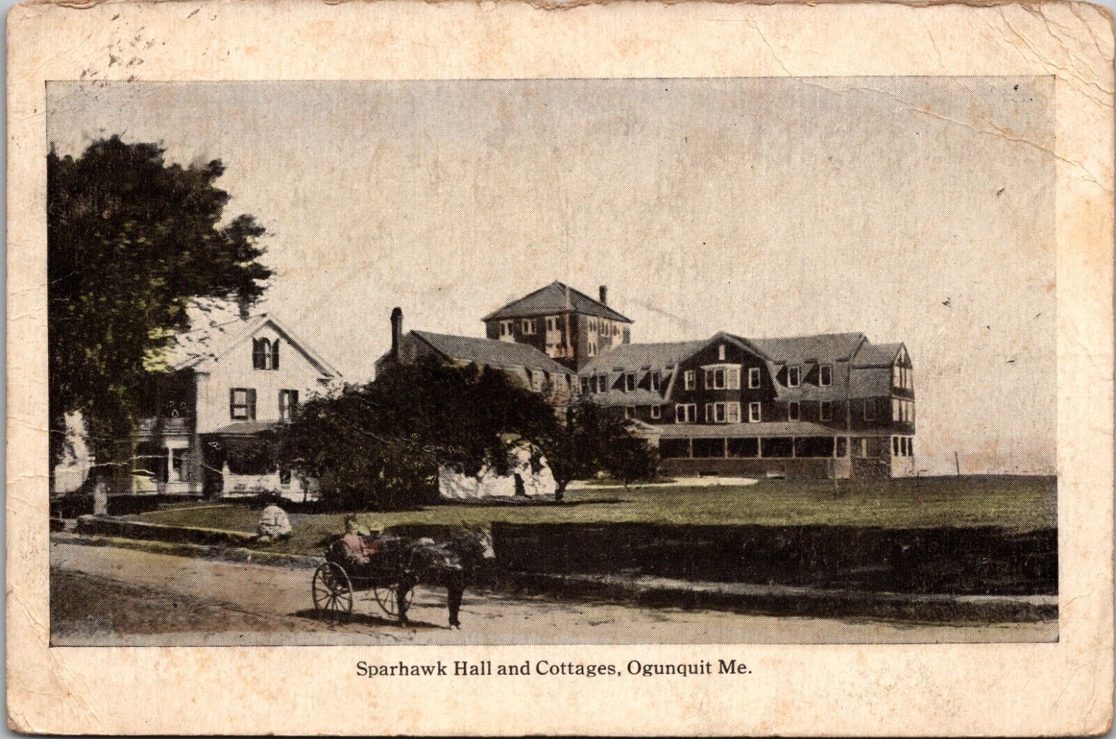 Postcard ME Ogunquit Sparhawk Hall and Cottages