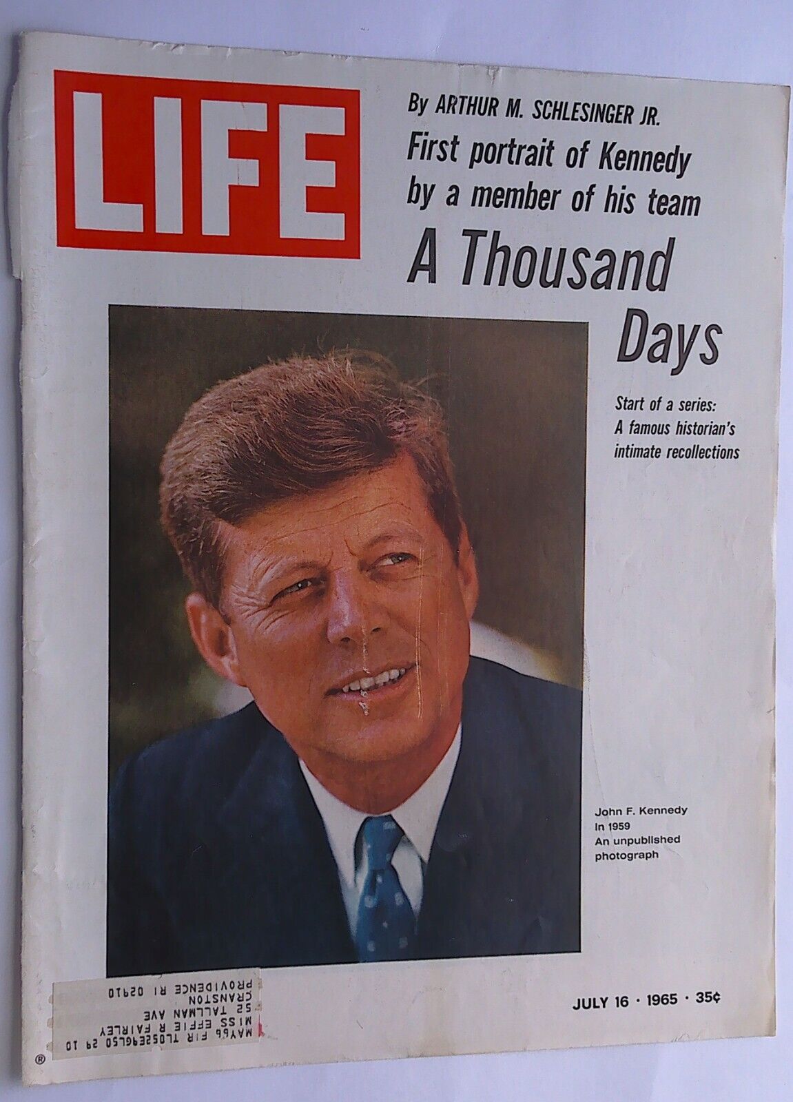 Life Magazine Cover Only ( John F Kennedy A Thousand Days ) July 16, 1965