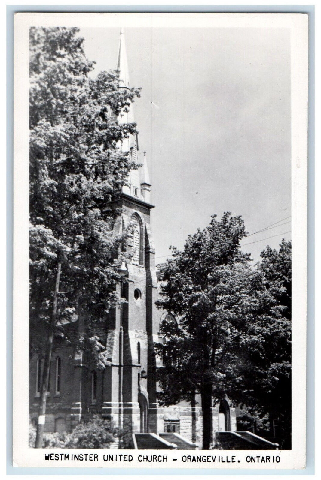 1959 Westminster United Church Orangeville Ontario Canada Vintage Postcard
