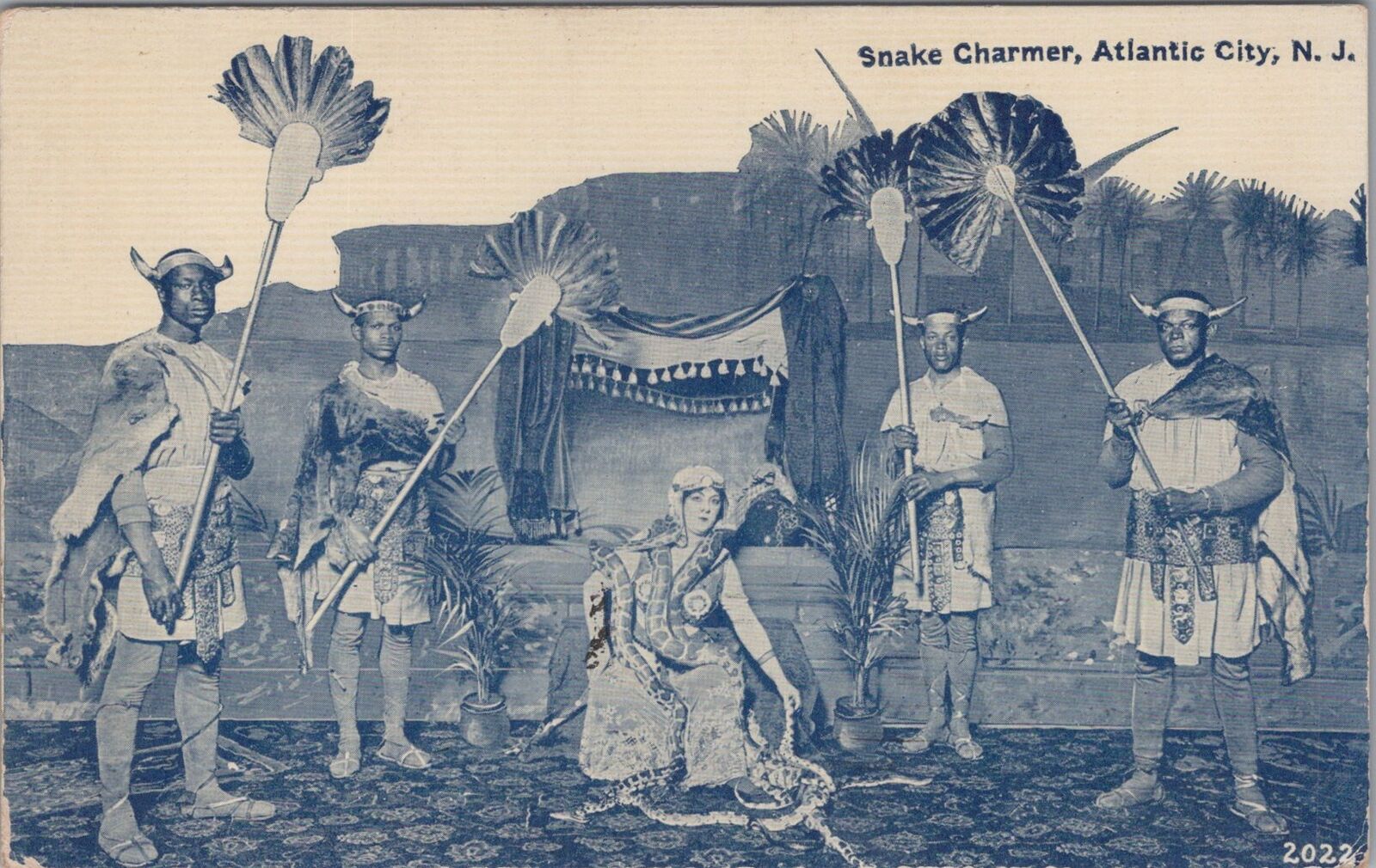 Postcard Snake Charmers Atlantic City New Jersey 1911