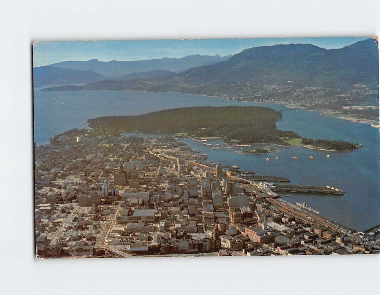 Postcard West end and Park looking west to Point Atkinson Vancouver Canada