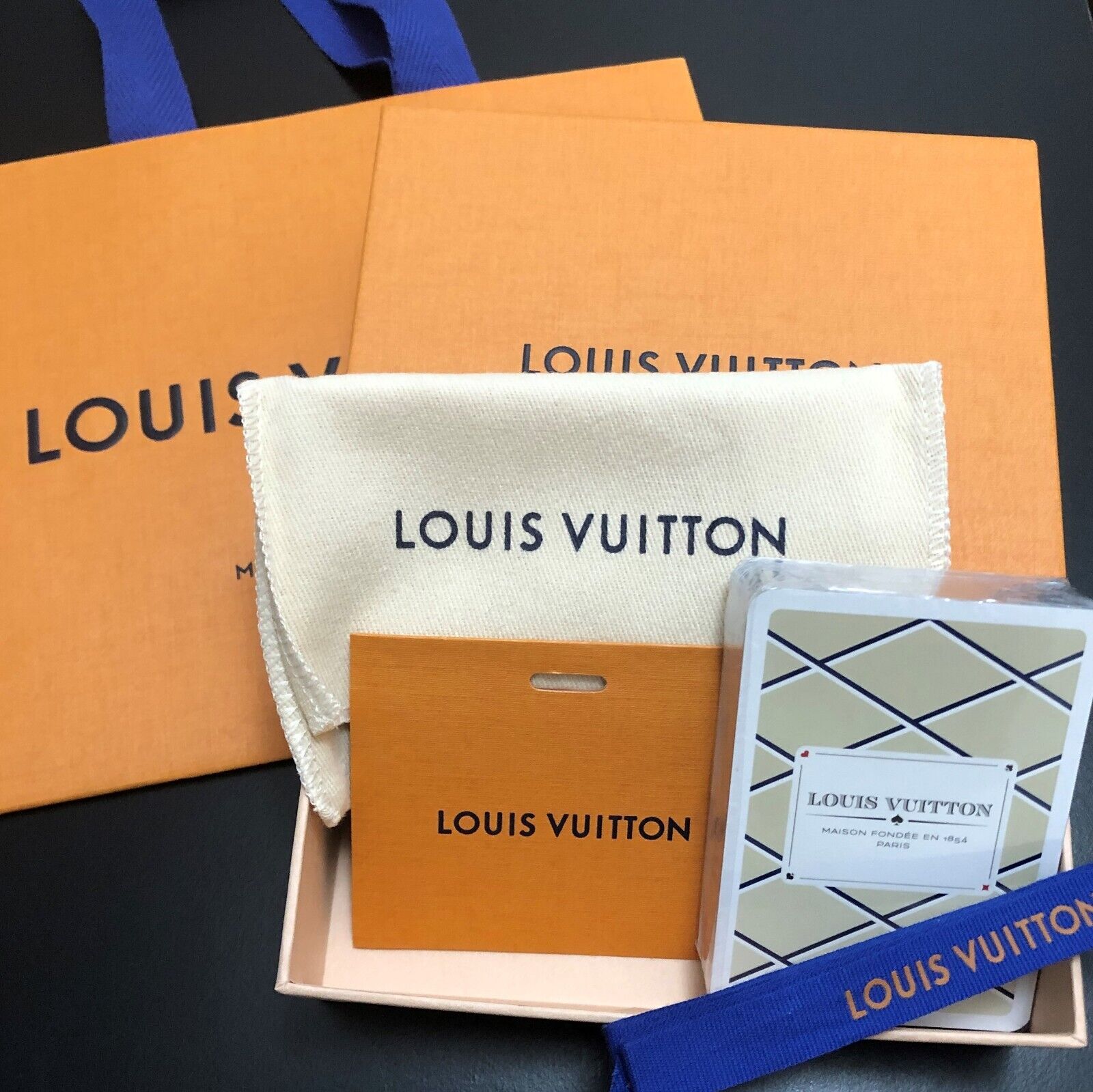 Stored Item Louis Vuitton Playing Cards Ribbon Message Card Shop Bag Fabric Cas