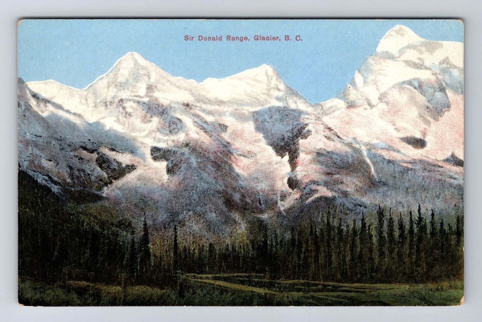 Glacier BC-British Columbia Canada, Sir Donald Range, Antique, Vintage Postcard