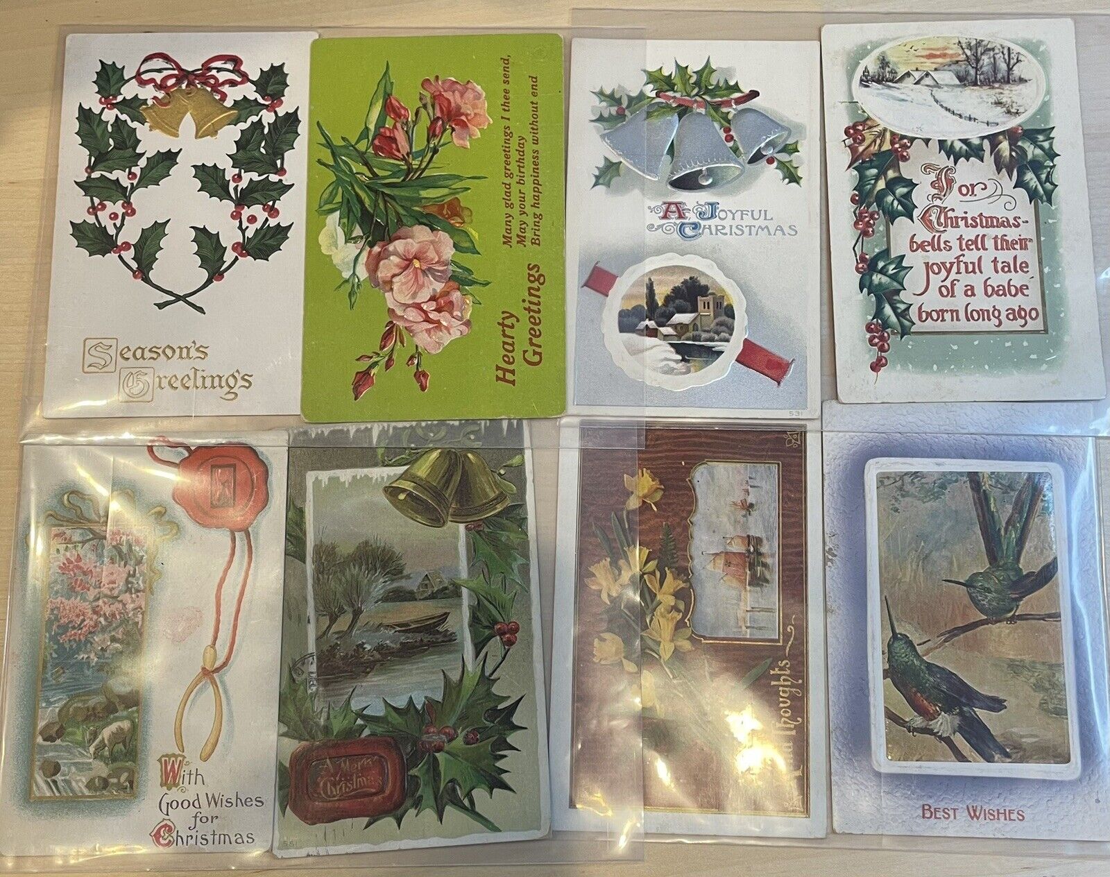 vintage antique Holiday (7) postcards lot Of 8 Virginia Friends Era Early 1900’s
