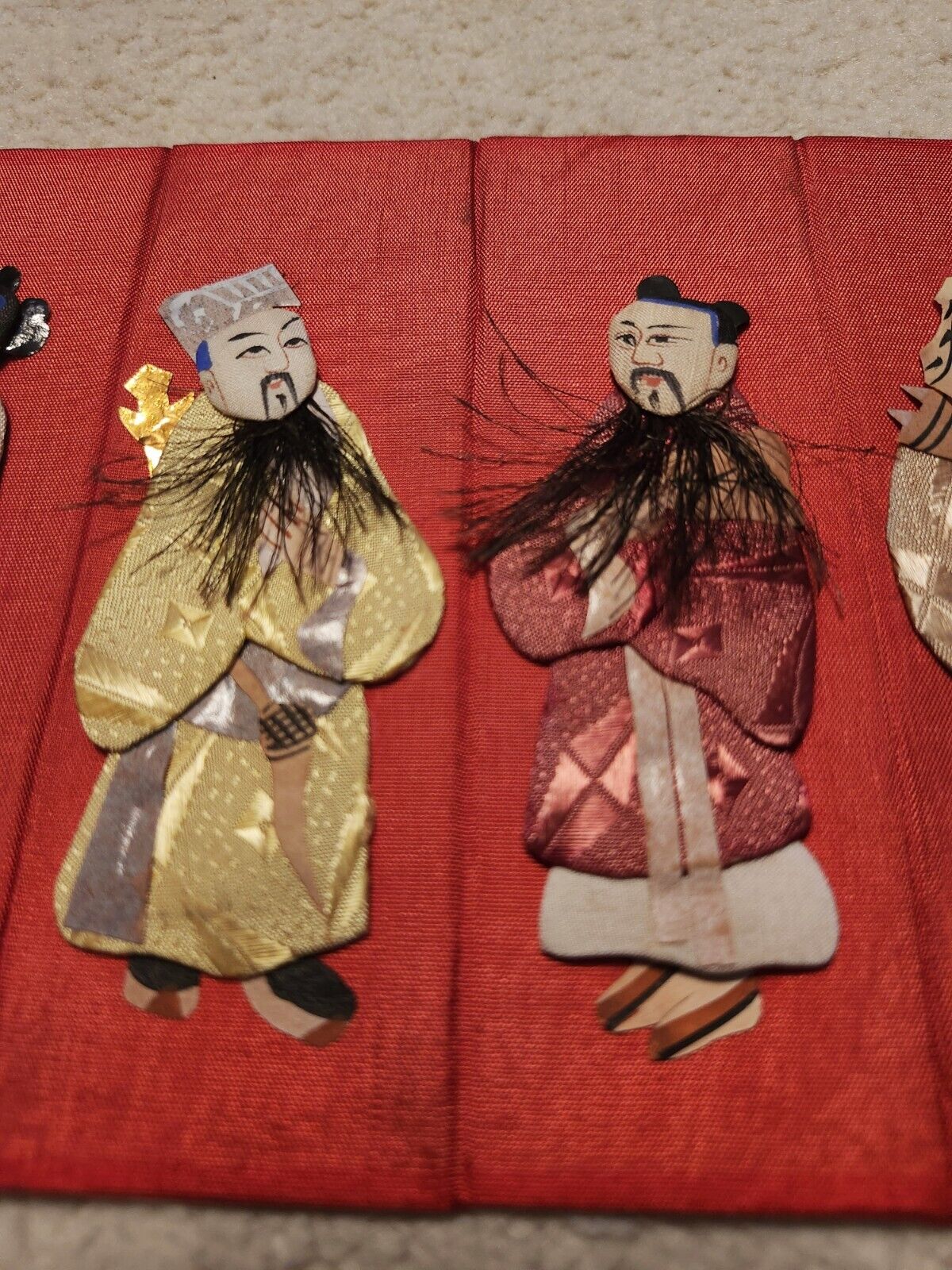 Vintage Chinese Eight Immortals Silk Paper dolls 