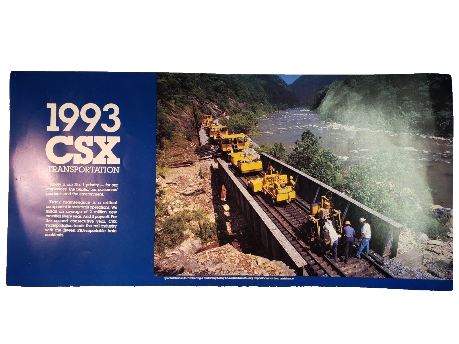 Vintage 1993 CSX Train Para. Railroad Wall Art Calendar Clipping 22\