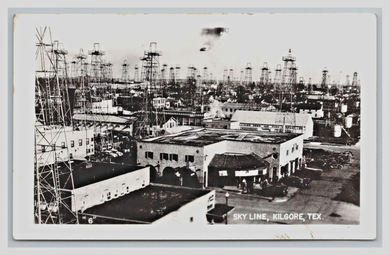 Kilgore TX-Texas RPPC, Bird\'s Eye of City Skyline, Real Photo c1946 Postcard