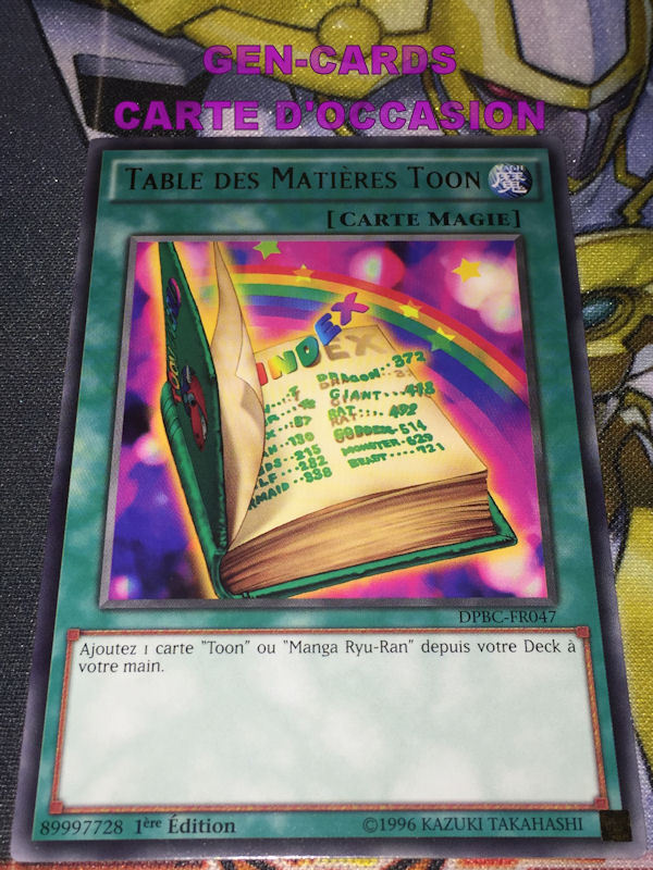 USED Yu Gi Oh TABLE OF CONTENTS TOON DPBC-FR047 1st Edition Card