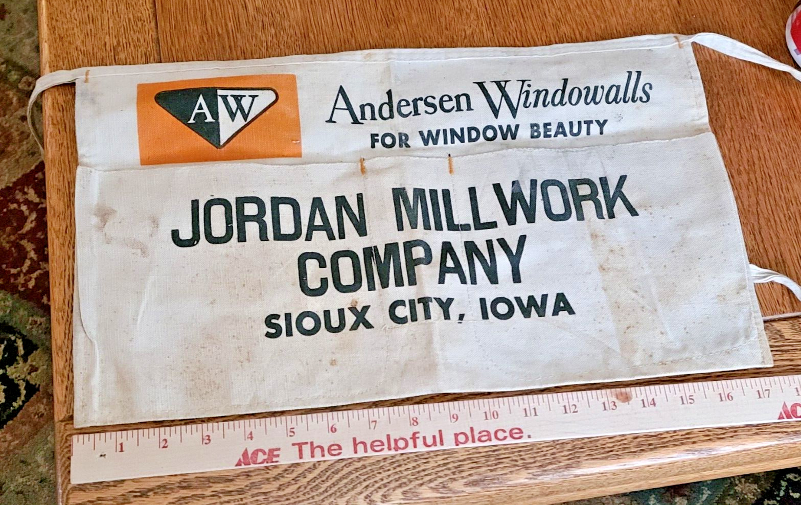 Vintage Jordan Millwork Co Nail Apron Sioux City Iowa