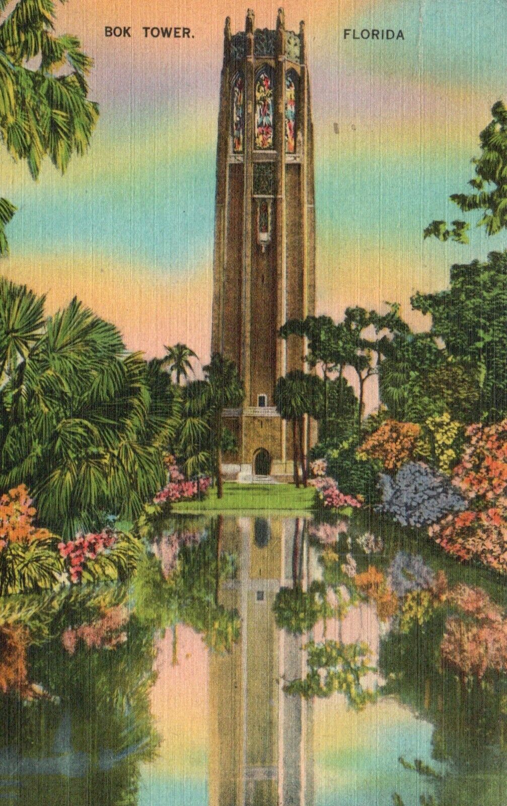 Postcard FL Lake Wales Florida Bok Tower Posted 1948 Linen Vintage PC H6429