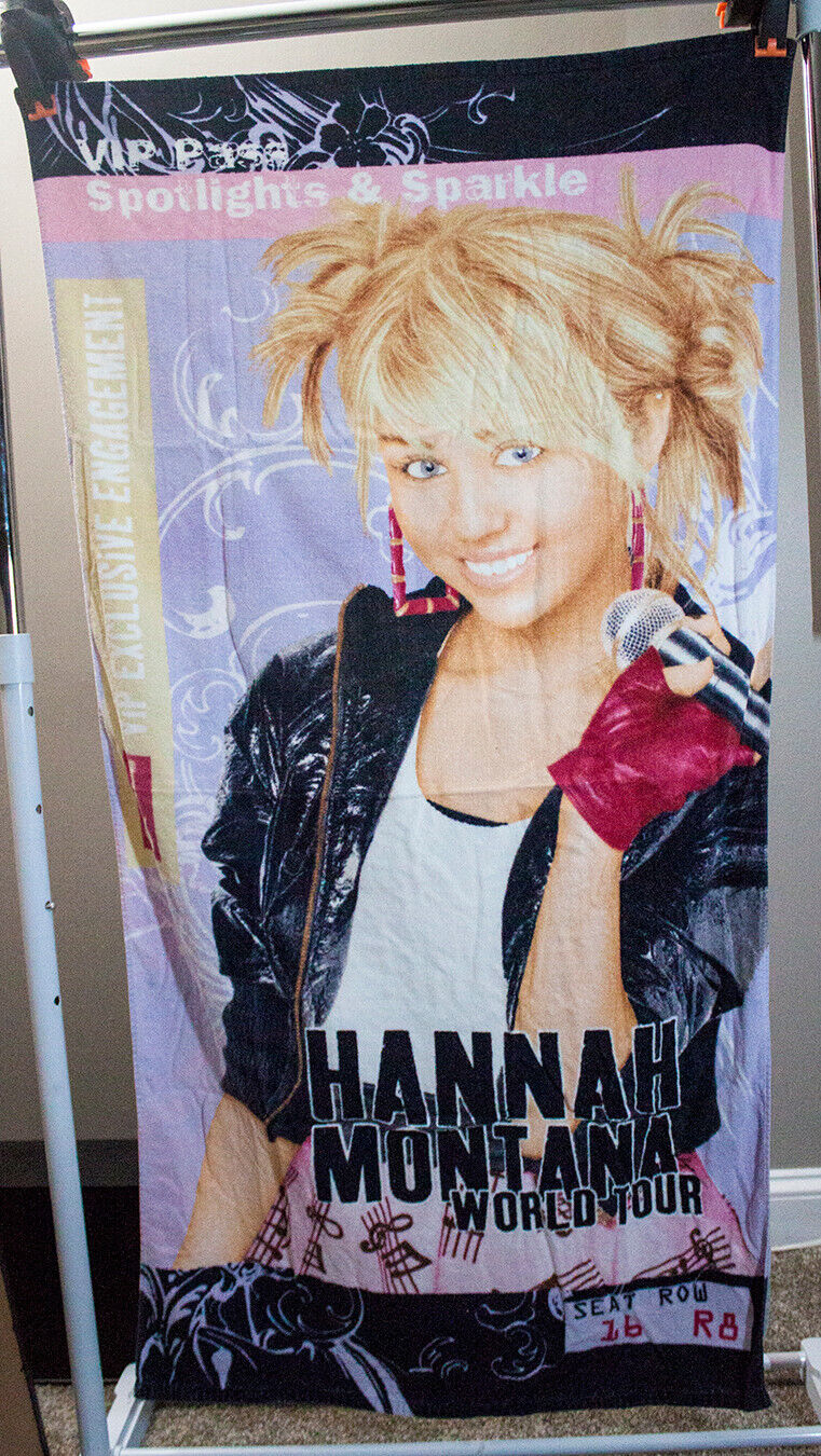 Hannah Montana 2000s Towel - World Tour VIP Beach or Bath - Disney 2007