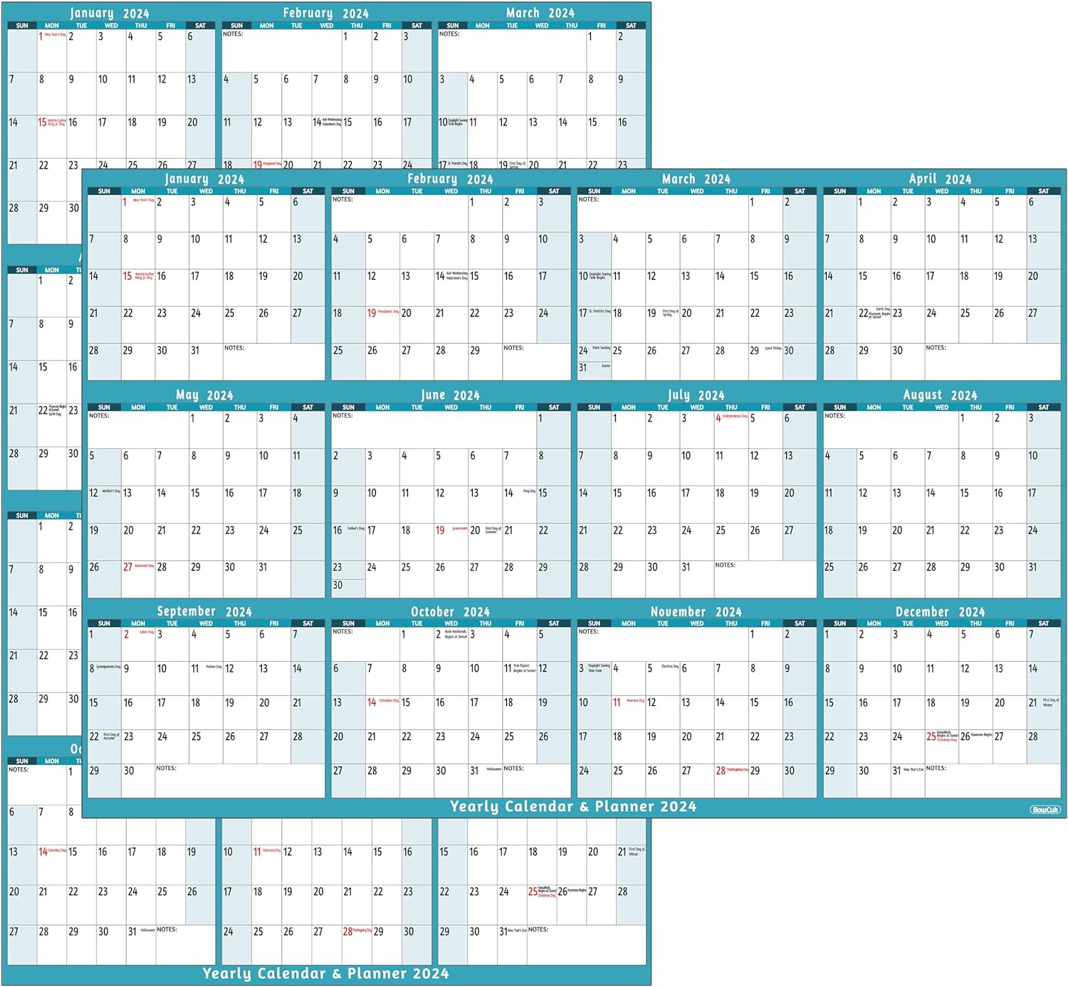 2024 Dry Erase Calendar – Large Yearly Wall calendar 2024, 38.2\'\' x 25.2\'\'