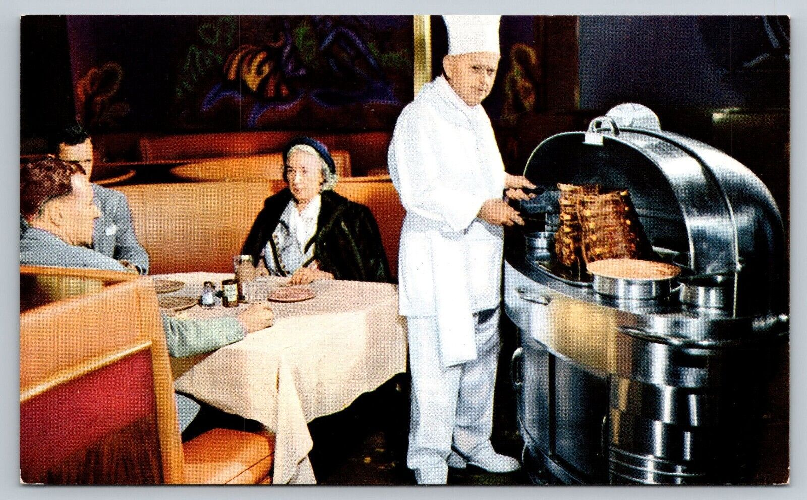 Beverly Hills California Lawry\'s Prime Rib Restaurant Chef Tableside Postcard