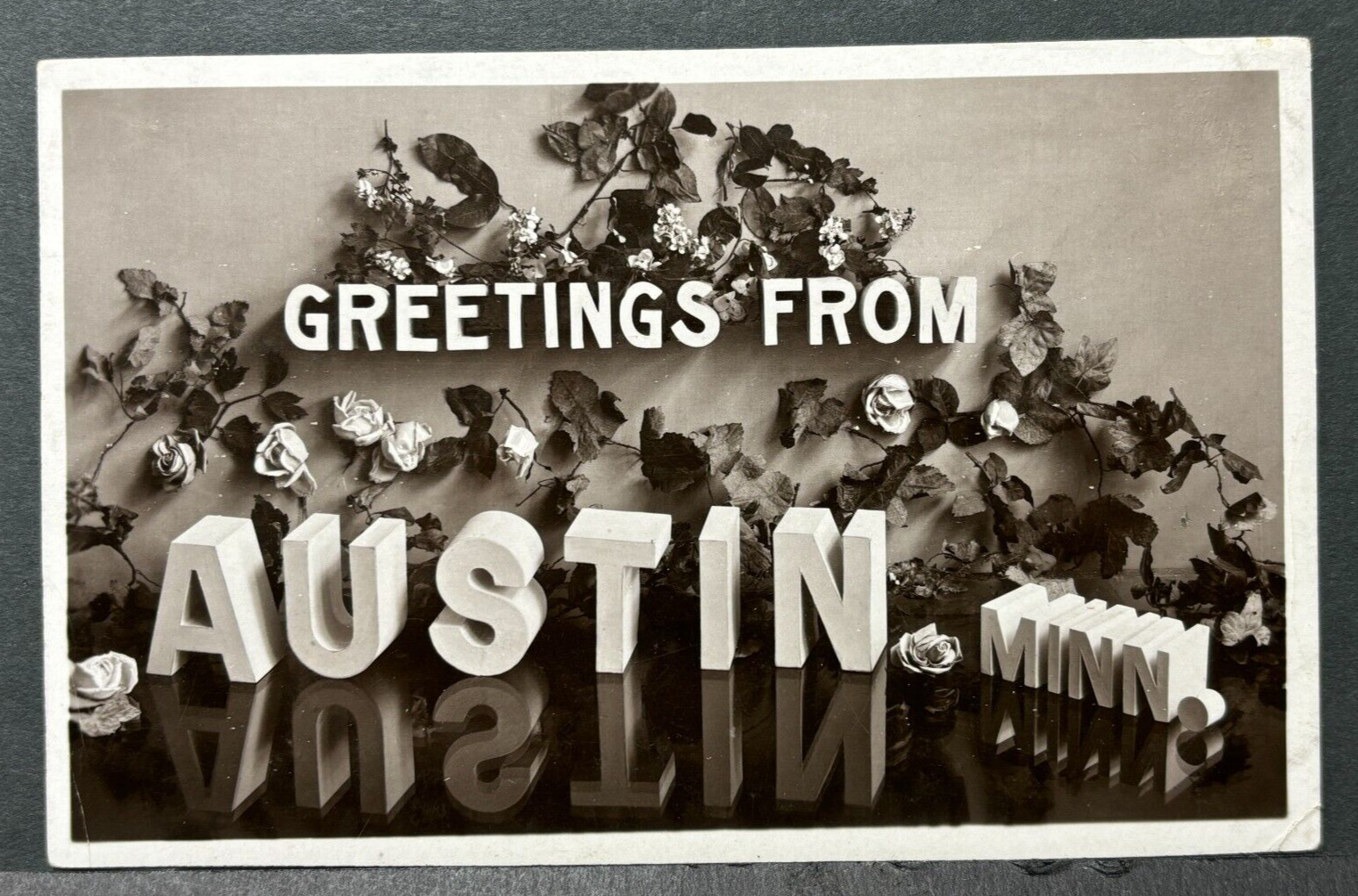 RPPC Postcard Greetings From Austin  Minnesota  Real Photo