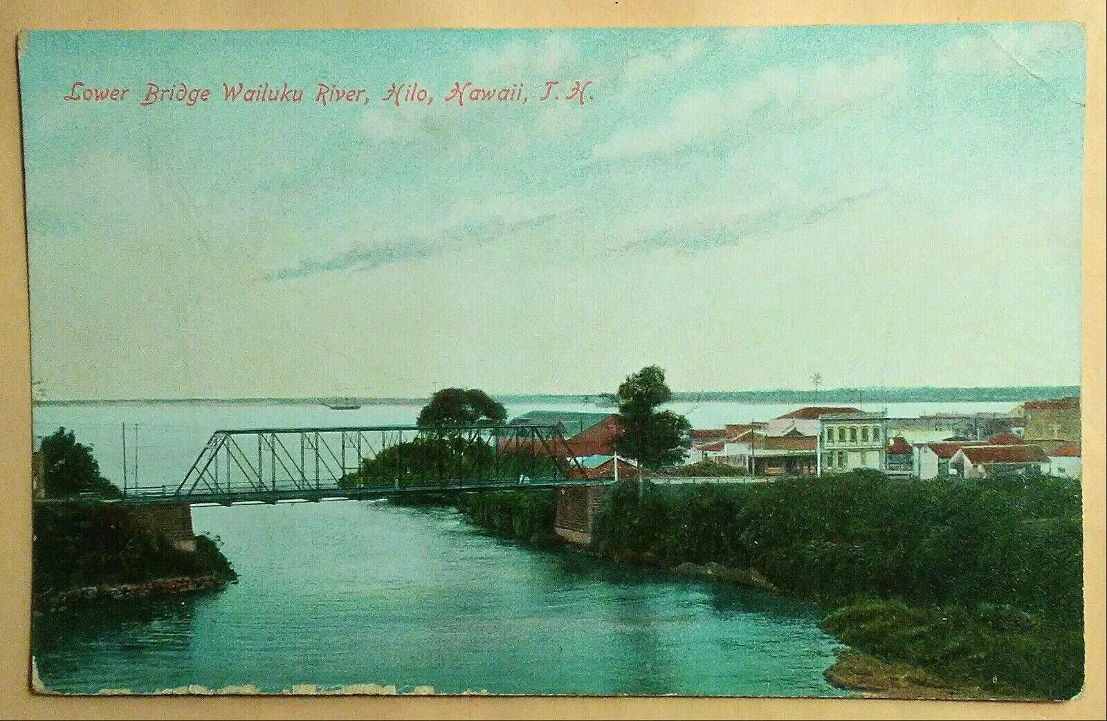 1910\'s Lower Bridge Wailuku River Hilo TH Hawaii