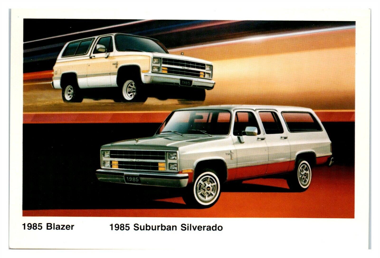 1985 Chevrolet Blazer & Suburban Silverado Chevy Postcard *6V15
