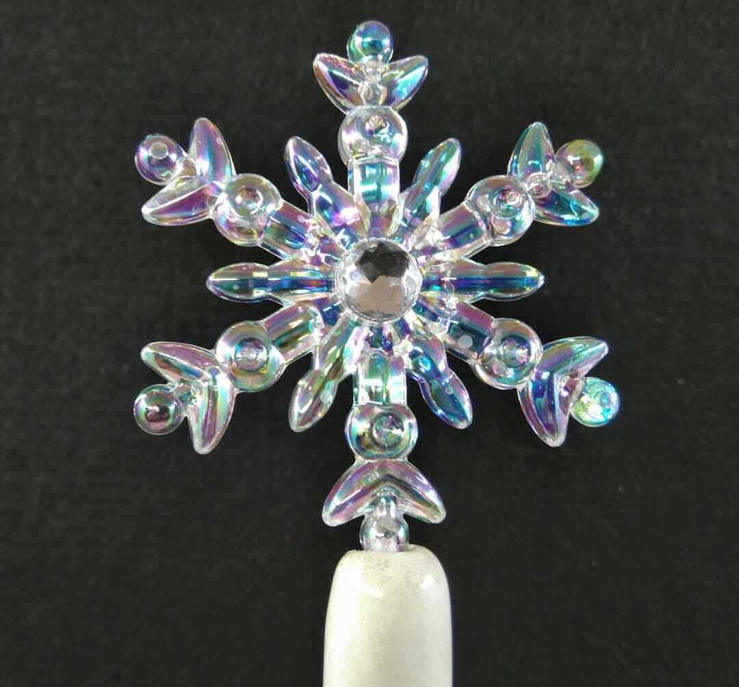 Large Mother of Pearl Snowflake Topper for Ceramic Christmas Tree bulbs lights