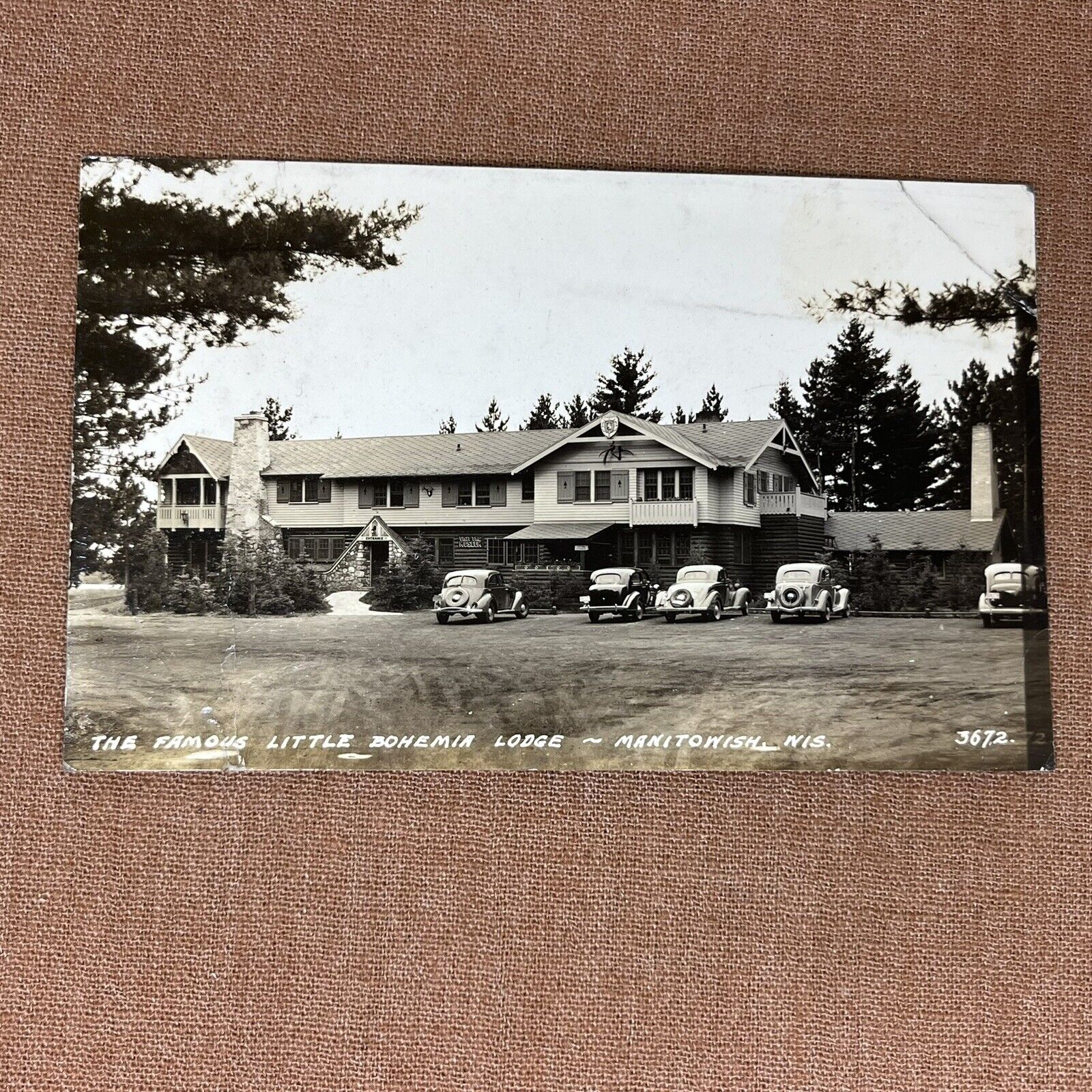 Vintage Real Picture Photo Postcard RPPC Little Bohemia Lodge Manitowish Wis
