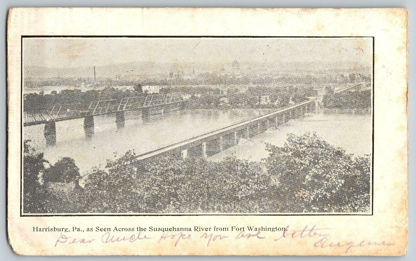 Harrisburg, Pennsylvania - Susquehanna River Fort Washington Vintage Postcard