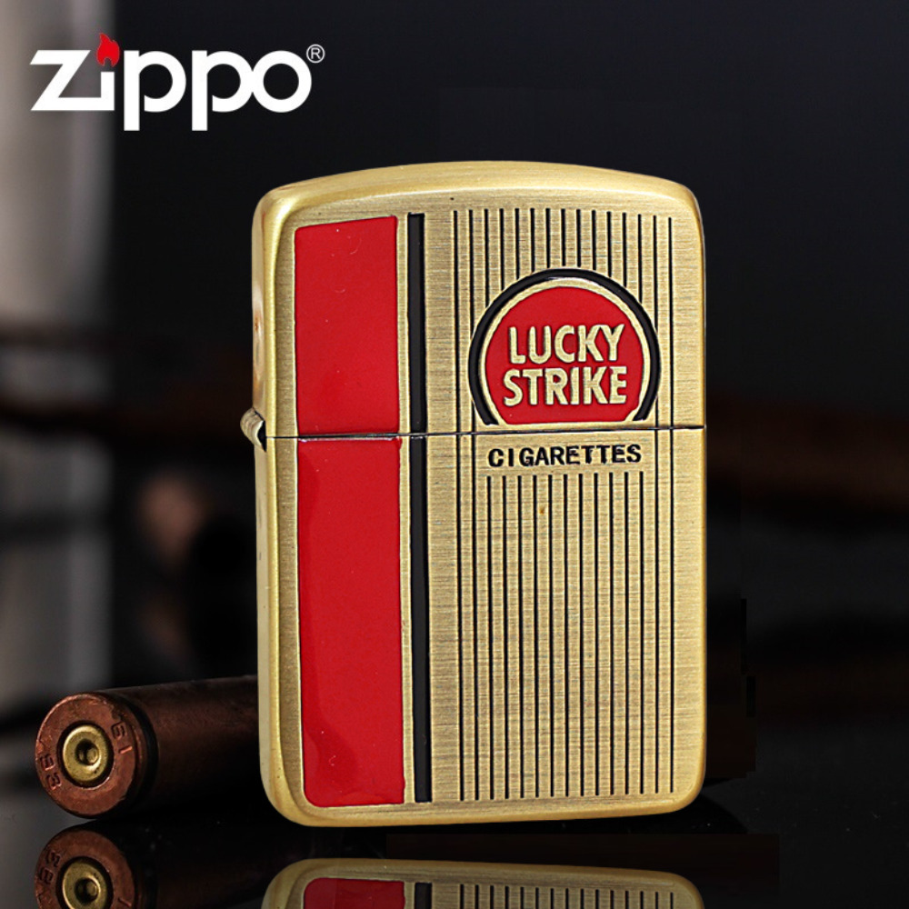 1941 Brushed Gold Lucky Strike Zippo Lighter