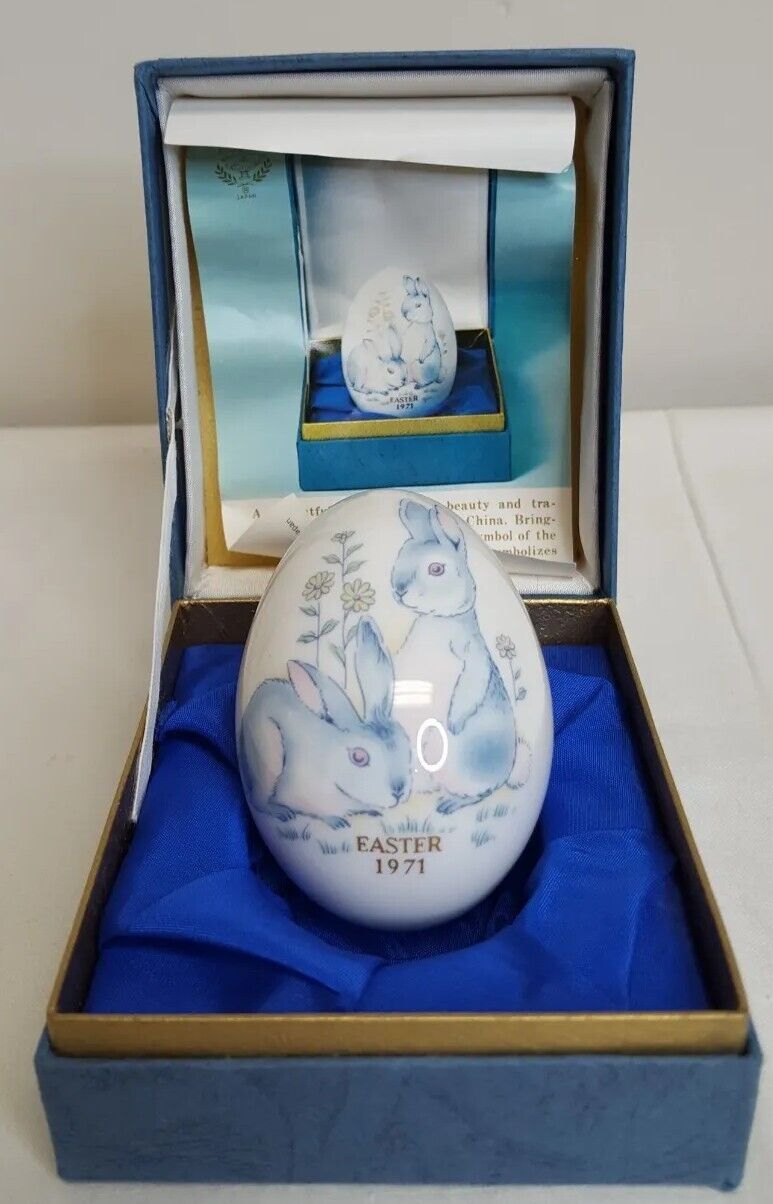 1971 Vinage Noritake Bone China Easter egg with Bunny