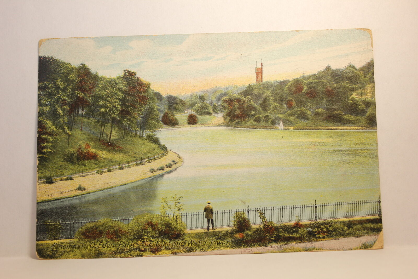 Postcard Eden Park The Lake And Water Tower Cincinnati OH K29