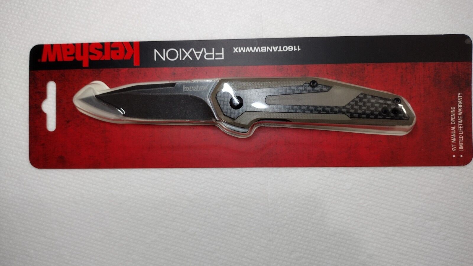 Kershaw Fraxion Tan G10  A/O Flipper  EDC Folding Knife 1160TANBWWMX Black Wash
