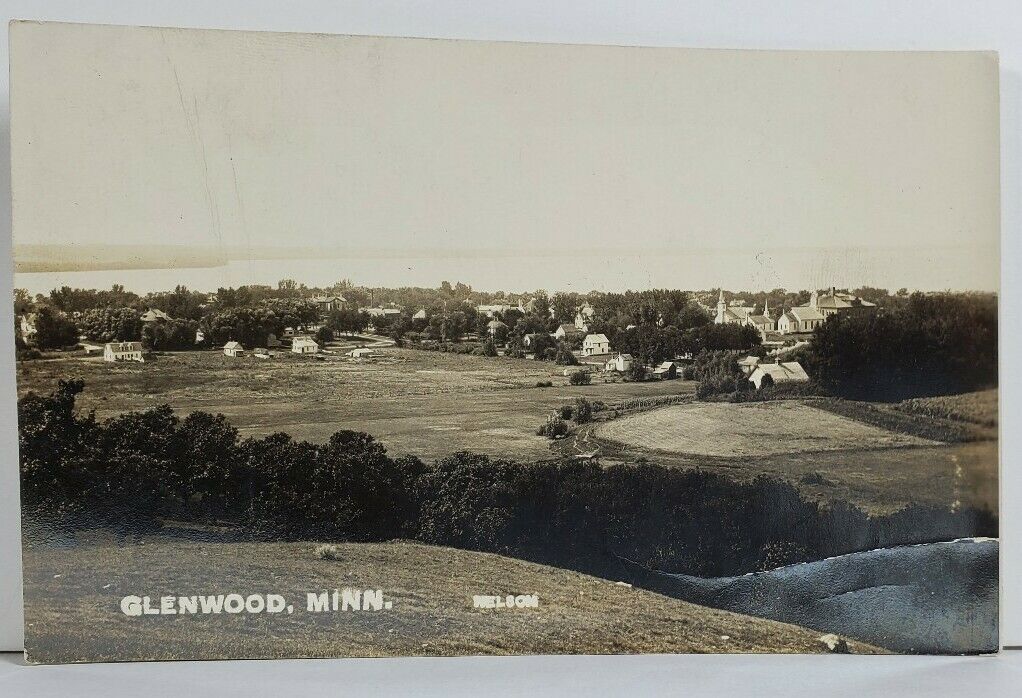 Glenwood Minnesota RPPC Birds Eye View c1915 Real Photo Postcard O12