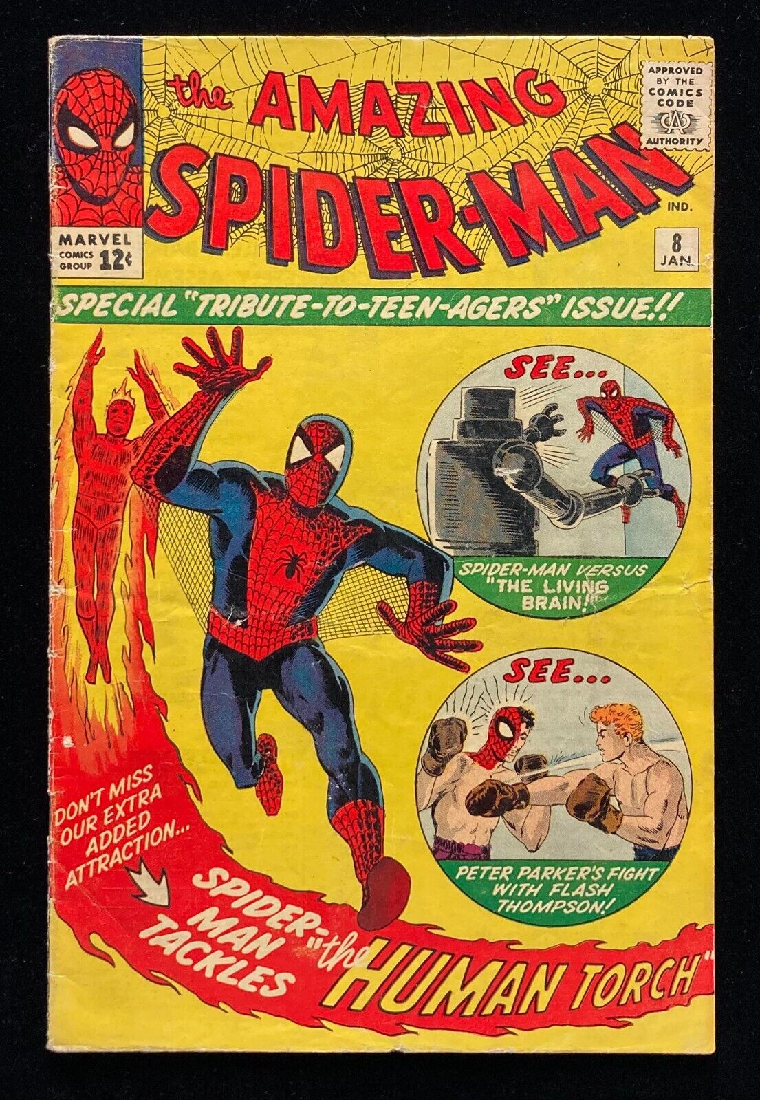 AMAZING SPIDER-MAN #8 (1964) The Living Brain (Marvel)